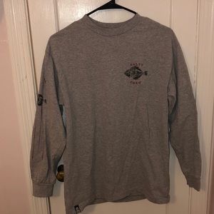 Grey Salty Crew Long-sleeve, Unisex, Medium